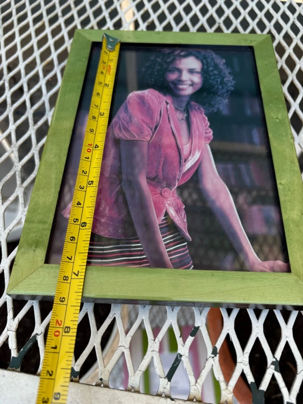 5x7 STAINED GREEN WOODEN PICTURE FRAME
